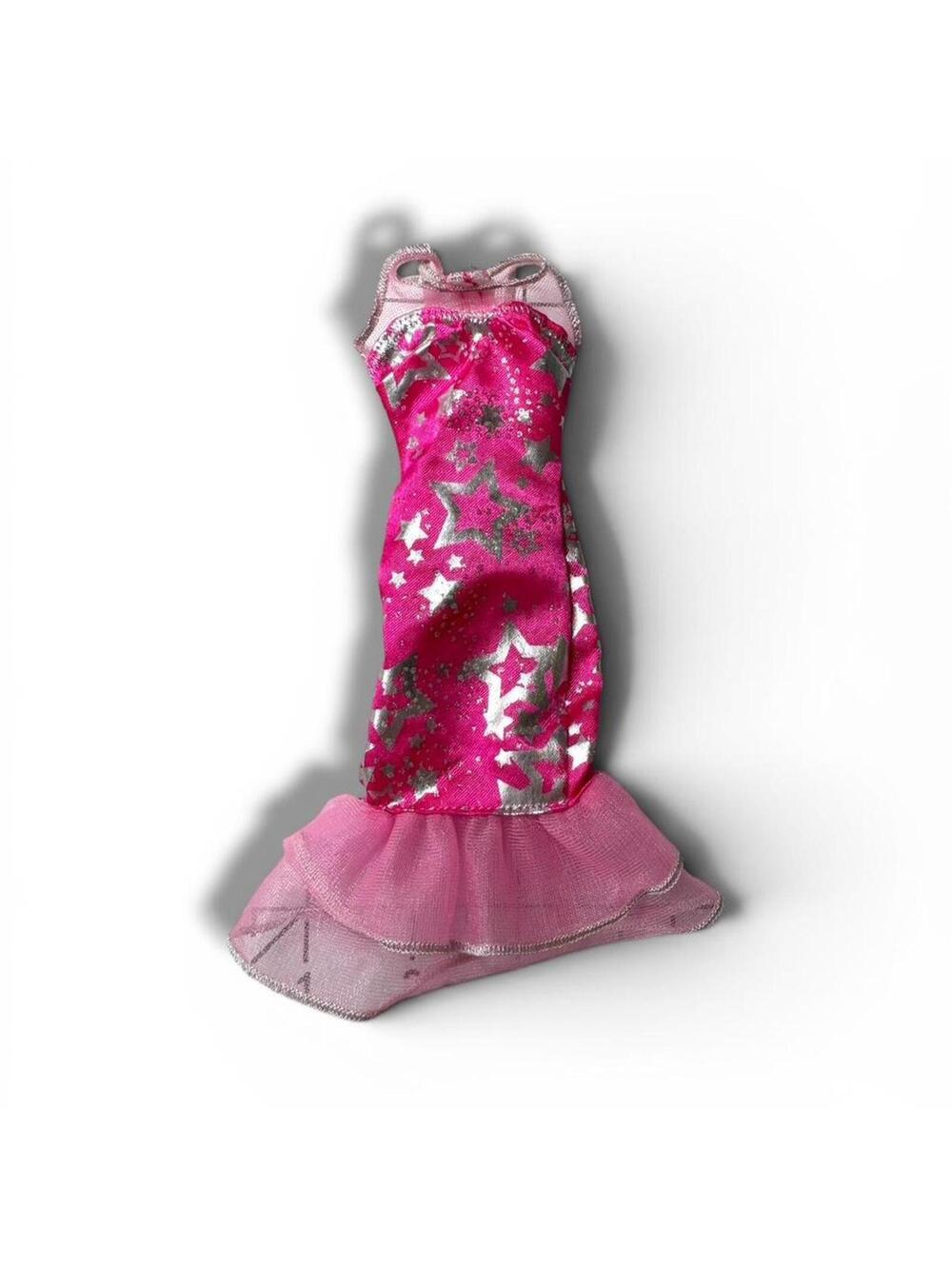 Barbie Fashionistas Dress Only 2011 Pink & silver star dress with mesh skirt